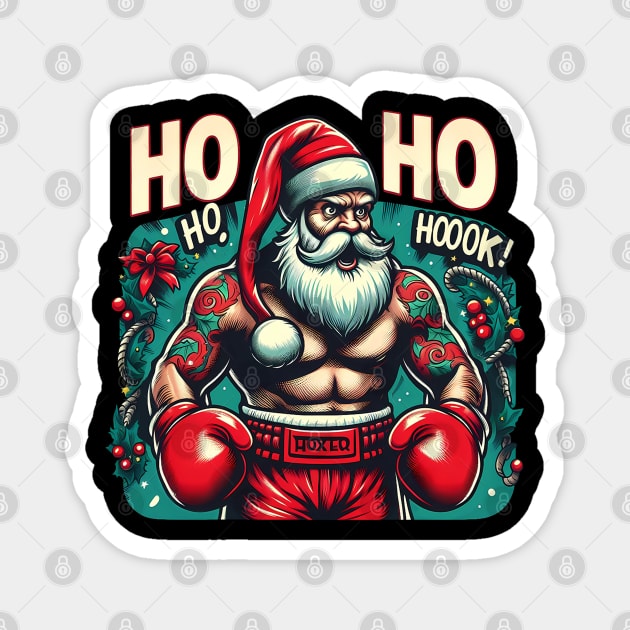 Ho Ho Hook - Boxing Champion Santa Magnet by PrintSoulDesigns