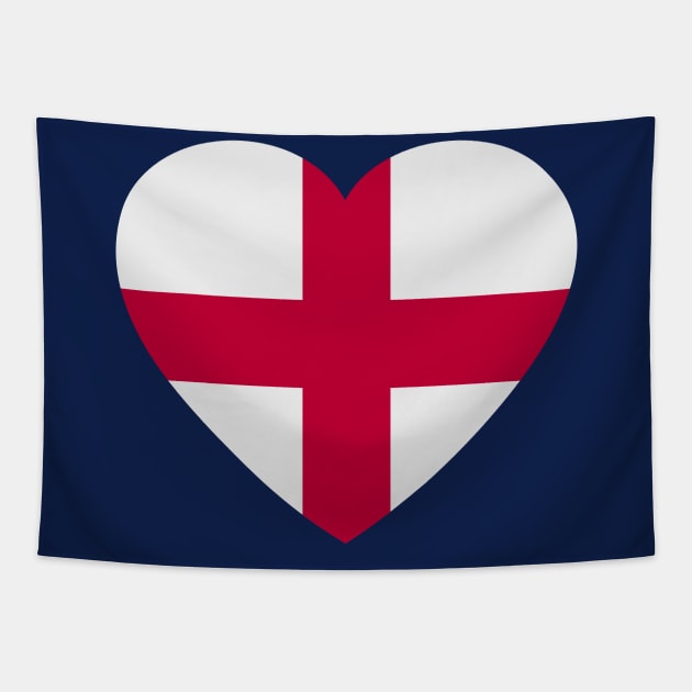 I Love England // Heart-Shaped English Flag Tapestry by SLAG_Creative