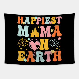 Happiest Mama On Earth  Groovy Mom  Mother's Day Tapestry