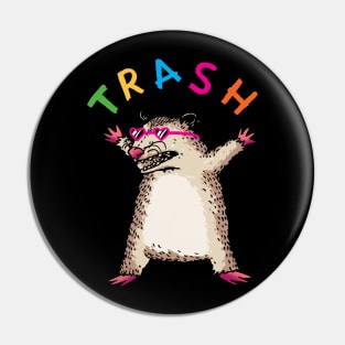 Trash Opossum wearing heart sunglasses Pin