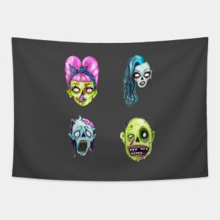 Halloween Terrible Zombie Face Pack 2 Tapestry