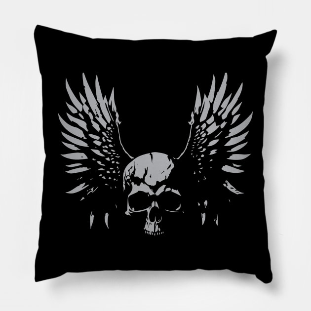 Skull with Wings Pillow by lkn