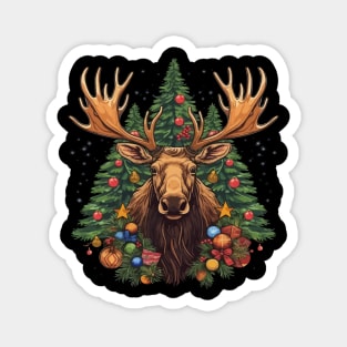 Moose Christmas Magnet