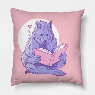 Werewolf reading a book Pillow