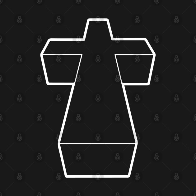 Justice Cross Minimalistic Clean and Simple White on Black by Irla