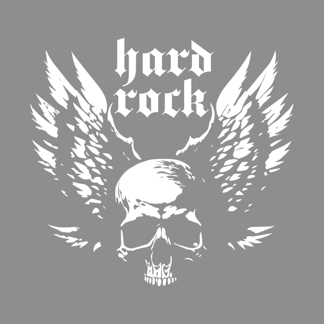 hard rock skull with wings by lkn