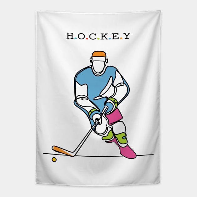 Hockey Sport Tapestry by Fashioned by You, Created by Me A.zed