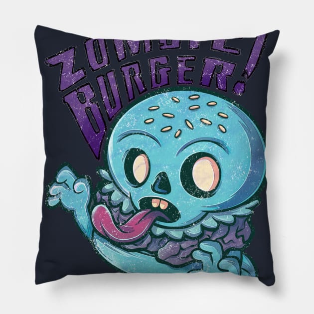 ZOMBIE BURGER Pillow by WACKYTEEZ