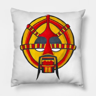 Watercolor tribal mask Pillow