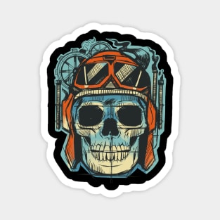 Pilot Skull Funny Aviation Lover Airplane Enthusiast Magnet