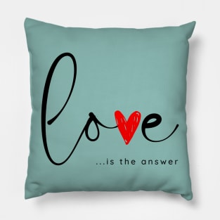 Love is the answer red heart Pillow