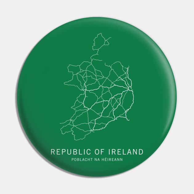 Republic of Ireland Road Map Pin by ClarkStreetPress