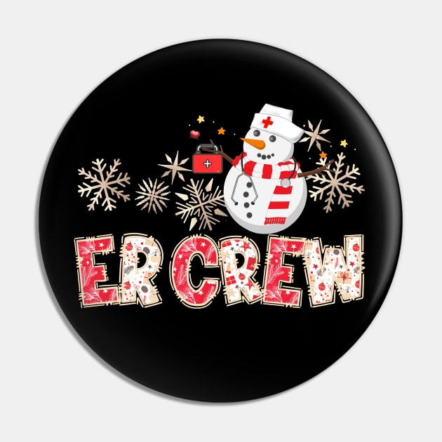 ER Crew Nurse Christmas Nurse Life Scrub Top Pin by SilverLake