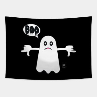 Unhappy​ Ghost​ Saying​ BOO! Ghost of Disapproval Tapestry