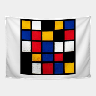 Mondrian Inspired Geometric Abstract Acrylic Painting IV Tapestry