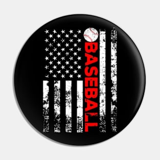 Baseball American Flag Baseball Team Gift Pin