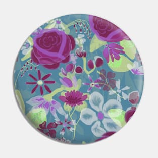 Glasshouse Floral - Bohemian Maximalism, Mermaid Colors - Pin