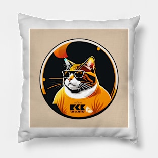 Cute Cat wearing sunglasses for cat lover Pillow