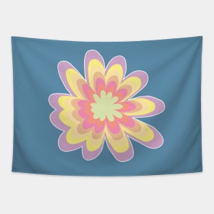 Multi Color Daisy Flower Minimal Graphic Art Tapestry