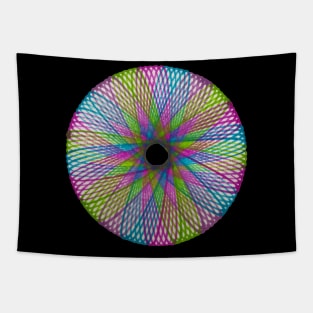 Spirograph Multicolor Circular Pattern Tapestry