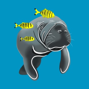 Dugong and Golden Trevally Fishes T-Shirt