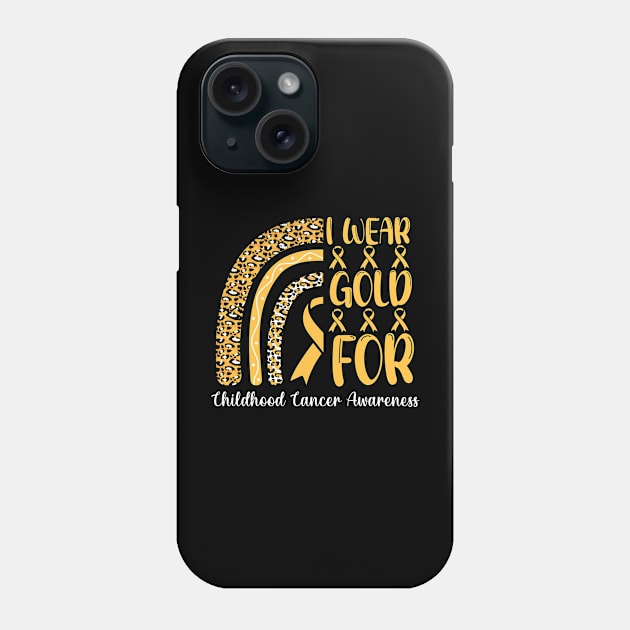 I Wear Gold For Childhood Cancer Awareness Shirt, Warrior , Cancer Support , Childhood Cancer , Gold Ribbon Phone Case by Abddox-99