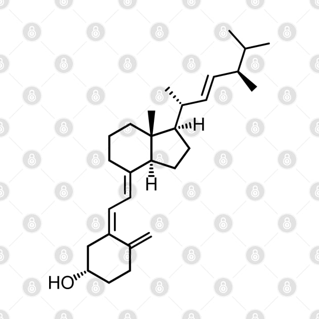 Vitamin D2 Ergocalciferol C28H44O Molecule by Zeeph