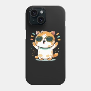 Cute ginger cat wearing sunglasses Phone Case