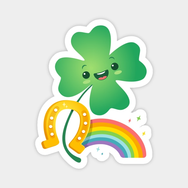 Lucky clover with rainbow Magnet by Sir13