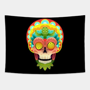 Crazy Sugar Skull Tapestry