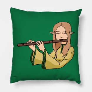 Elf Playing the Flute Pillow