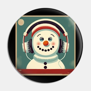 Vintage Snowman Unique Winter Music Lover Gift Pin