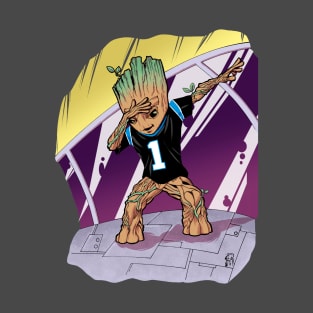 Baby Groot Dabbing (Panther Jersey) T-Shirt