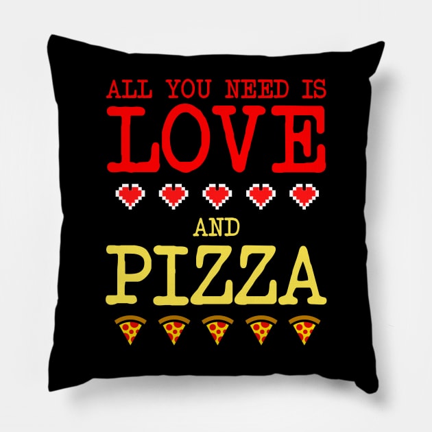 All you need is love and pizza Pillow by Digifestas