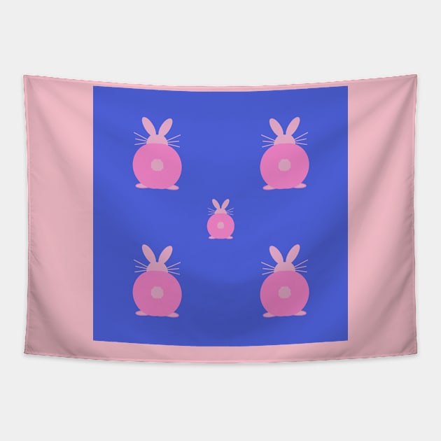 Small pink Bunny pattern Tapestry by Ninadventurous