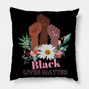 Black Lives Matter Floral Women Power Pillow