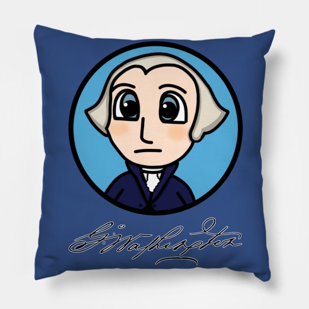 President George Washington Chibi Patriot Portrait Pillow by Aeriskate