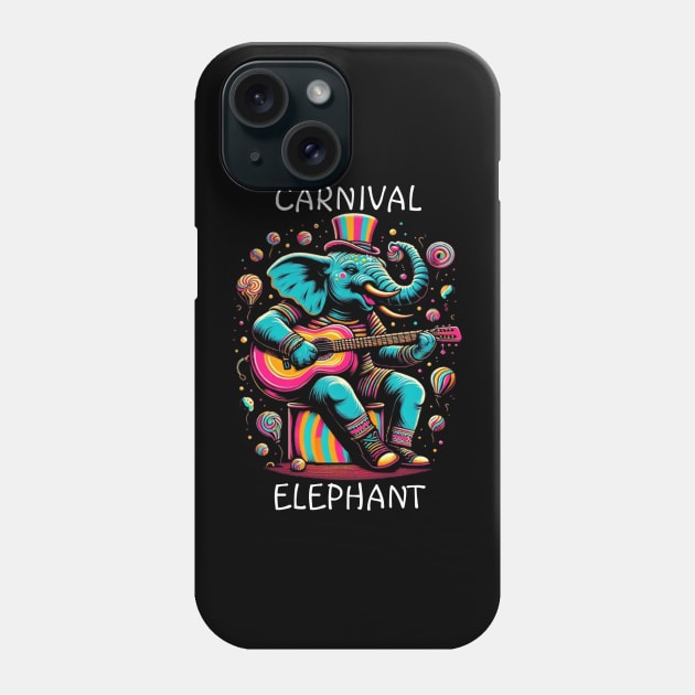 Musical elephant plays guitar Phone Case by coollooks