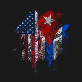 American and Cuban Flags Tee T-Shirt