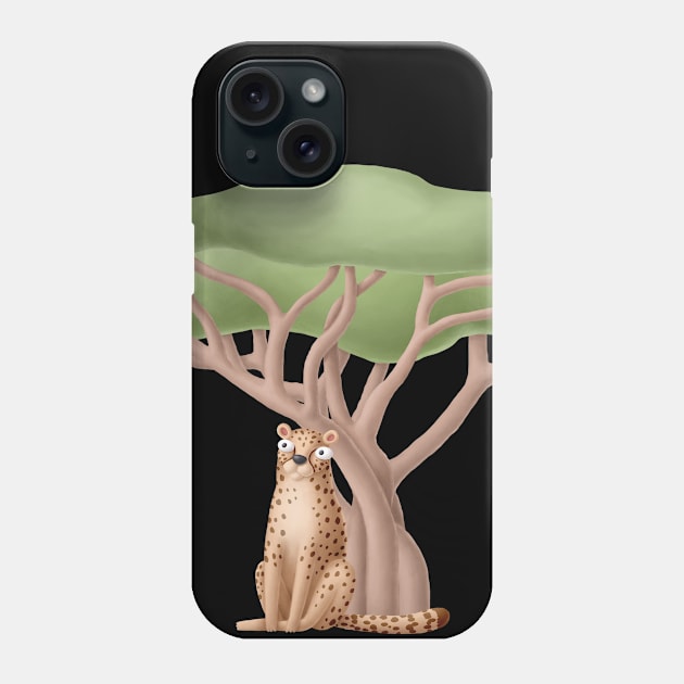 Cute cheetah in safari Phone Case by CaptainPixel