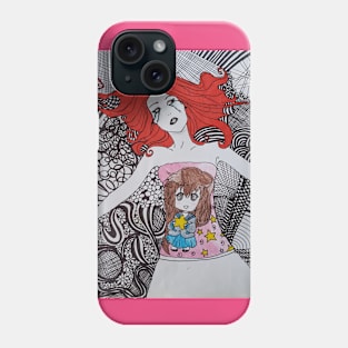 Emo girl lost in Thought Phone Case