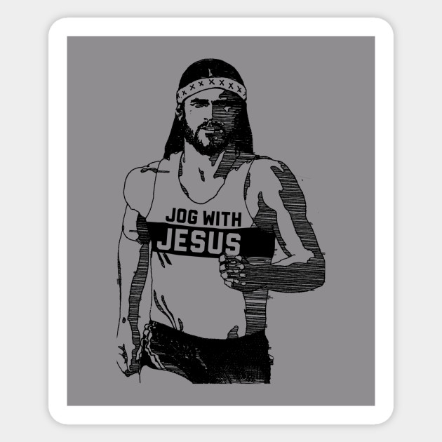 Jog with Jesus - Jesus - Sticker