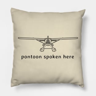 Floatplane line drawing "pontoon spoken here" black Pillow