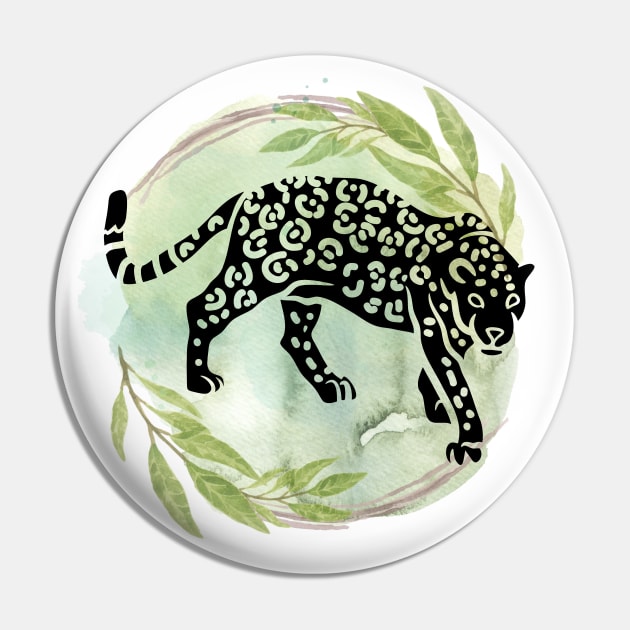 Jaguar silhouette Pin by Petprinty