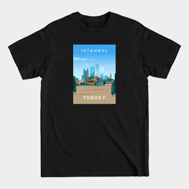 Discover Istanbul, Turkey. Retro travel poster - Istanbul Turkey - T-Shirt