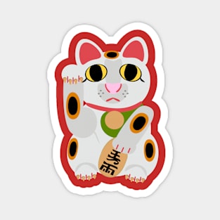 Lucky Cat Cute Cartoon Fortune Art Magnet