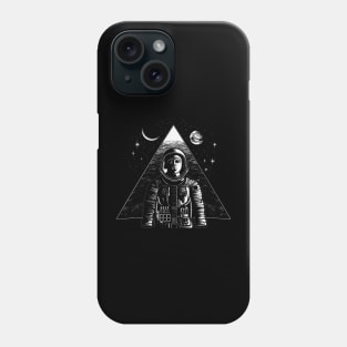 Ancient Egyptian Pyramid Spaceman Astronaut Illustration Tee: Cosmic Explorer Phone Case