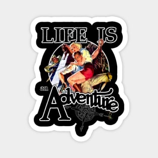 Vintage Worn Distressed Life is an Adventure Tee Magnet