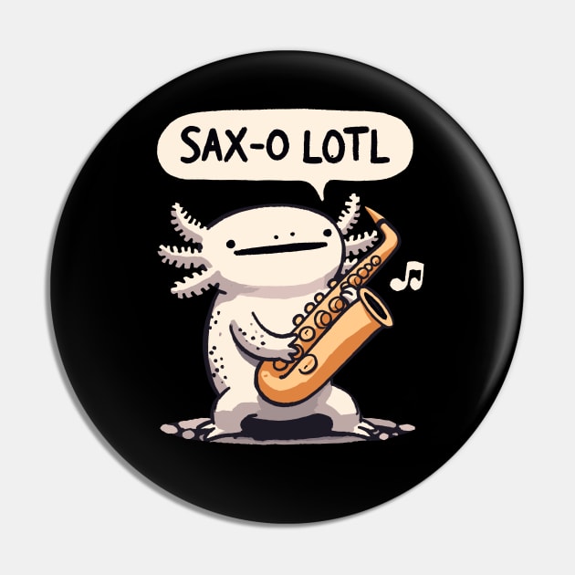 Saxolotl Axolotl Saxophone Design Pin by DoodleDashDesigns