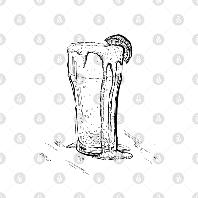 Beer , kitchen bar craft line art, modern black and white beverage by IrenesGoodies